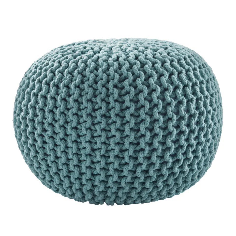 Spectrum Pouf Textured Aqua Round Pouf