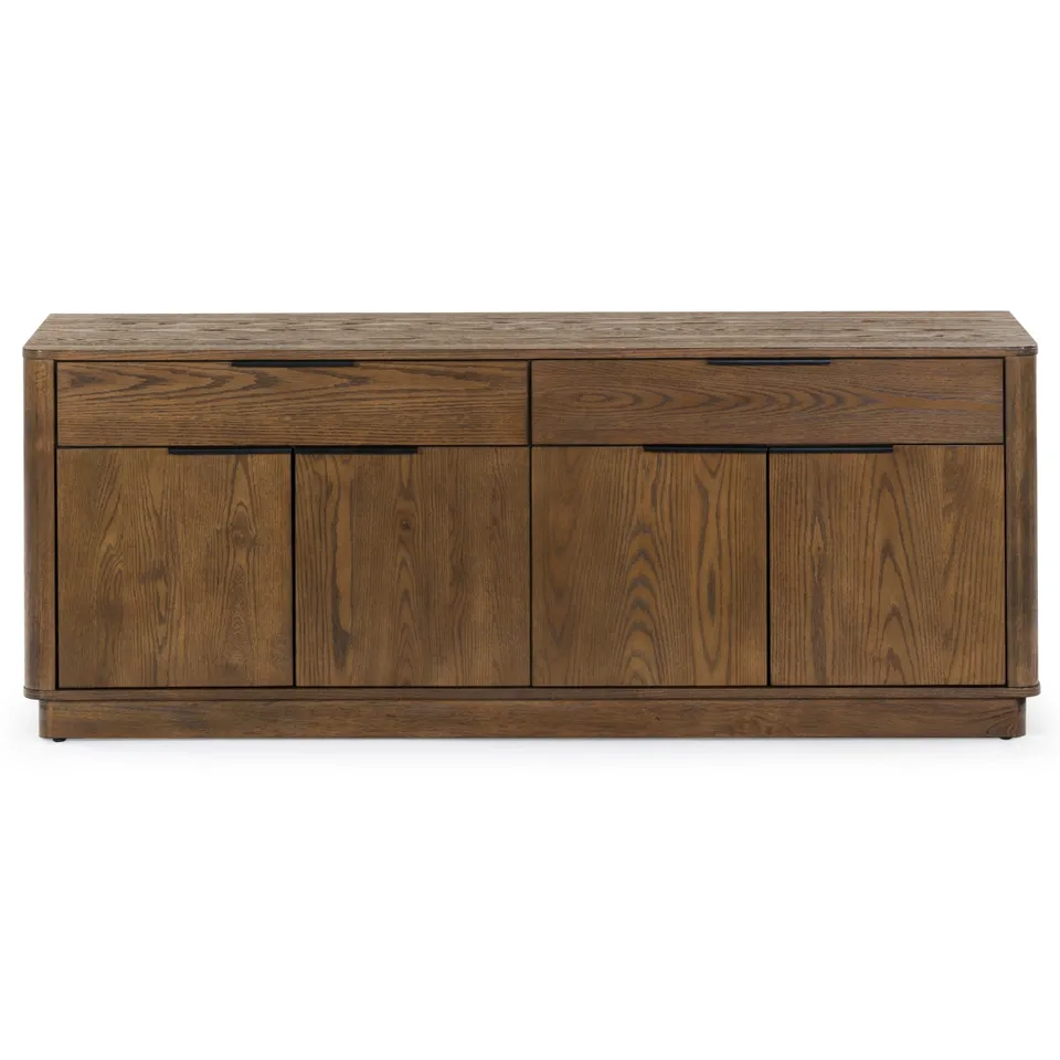 Gabrietta Wood Tv Stand - Medium Oak/Black