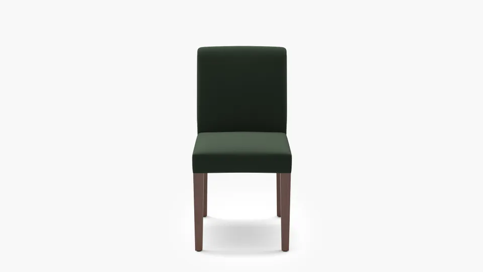 Signature Dining Chair, Essex Performance Velvet, Walnut Square Tapered Leg