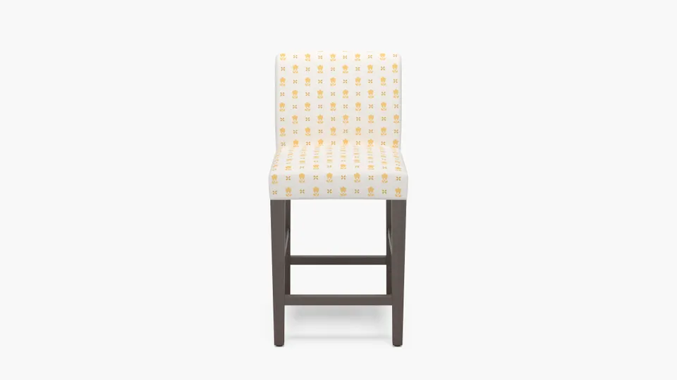 Signature Dining Counter Stool, Buttercup Mod Fleur, Espresso Square Tapered Leg