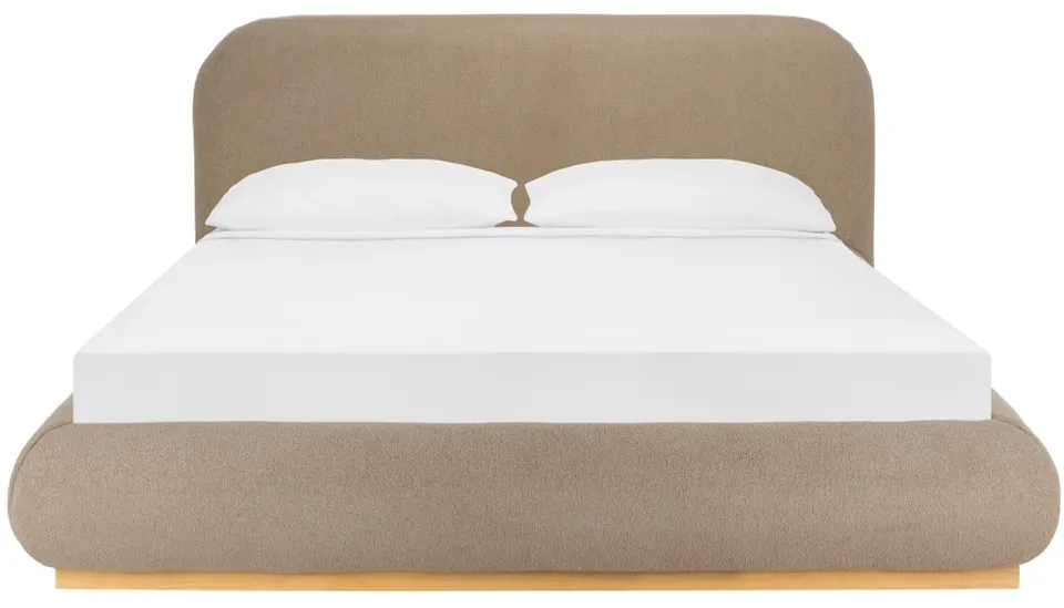 Jennabryanna Boucle Bed - Light Brown/Natural