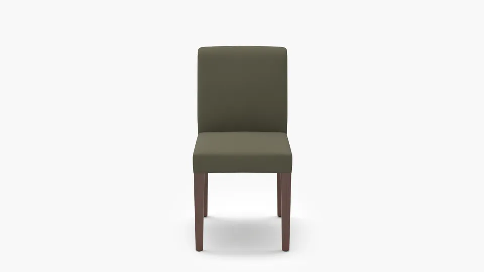 Signature Dining Chair, Olive Everyday Linen, Walnut Square Tapered Leg