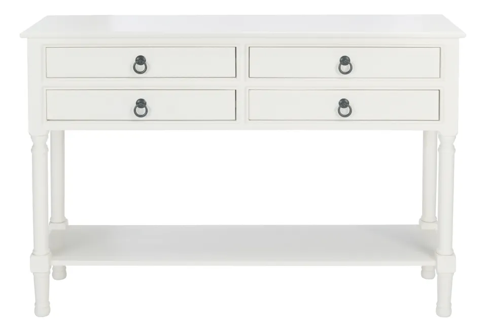 Haines 4 Drawer Console Table - Distrssed White