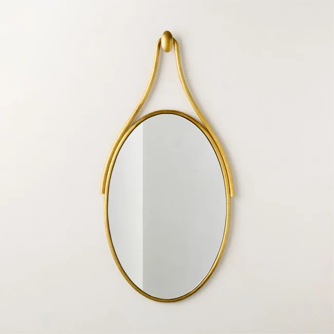 Tropea Brass Oval Wall Mirror 22"x46"