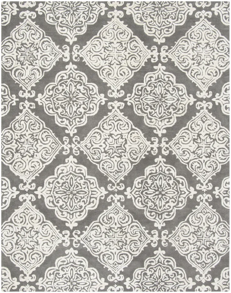 Arlo Home Hand Tufted Area Rug, GLM568D, Dark Grey/Ivory,  8' X 10'