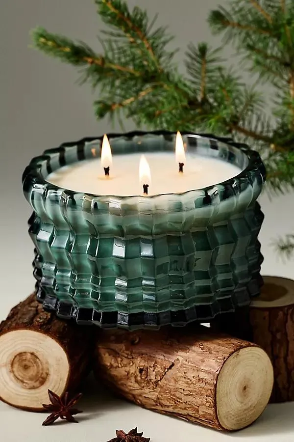 Woody Noël Low Wide Boxed Glass Candle
