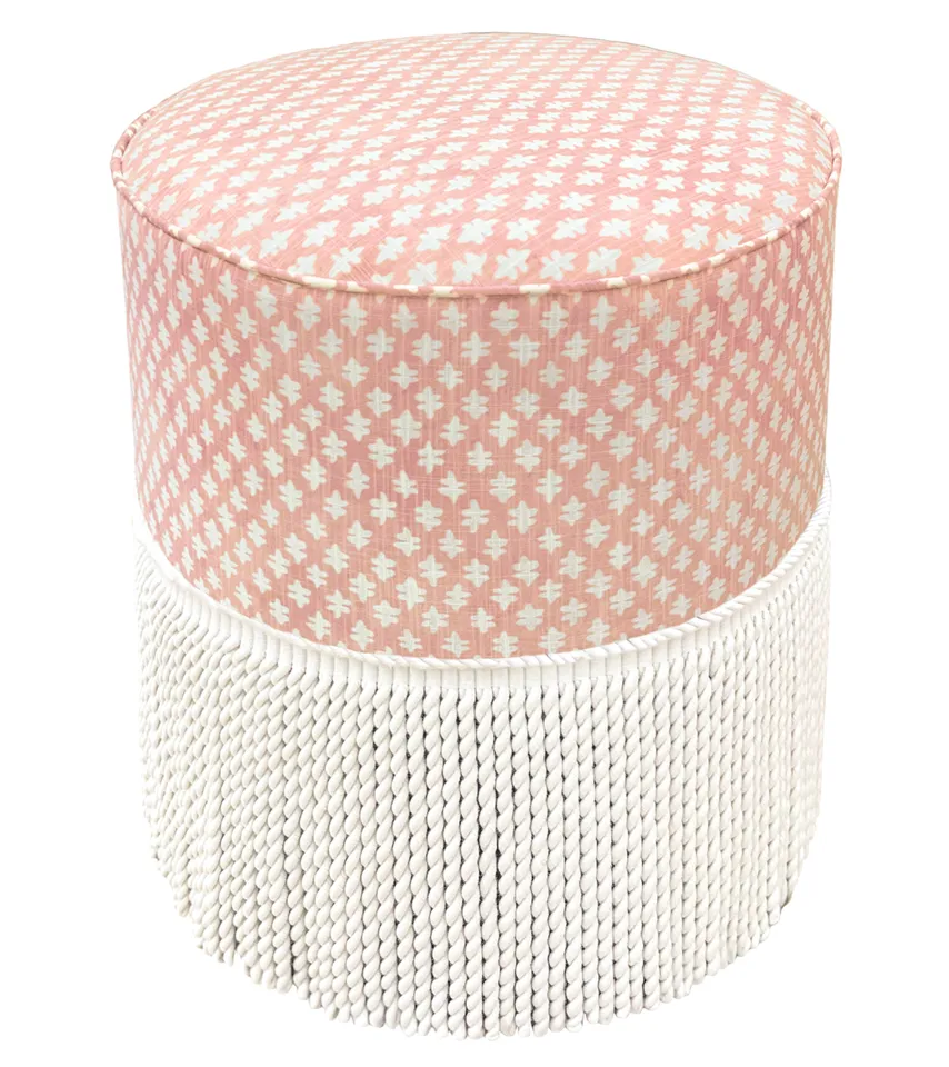 THE TIGHT ROUND OTTOMAN :: TILLY PRINT // BLUSH - SWATCH 4" X 4"