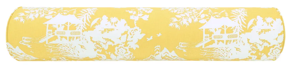 THE BOLSTER :: CHINOIS TOILE // DAFFODIL - TWIN XL // 9" X 30"