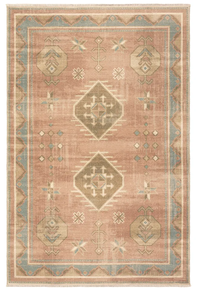 Label J Voentia TOD04 Medallion Red and Brown Area Rug (5'x8')