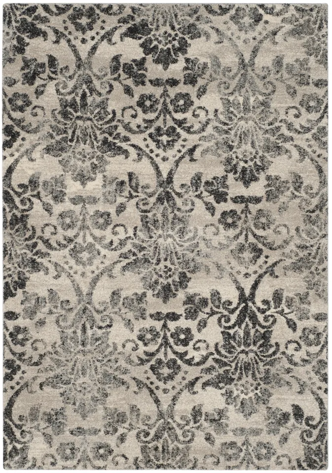 Arlo Home Woven Area Rug, RET2184-1180, Cream/Grey,  4' X 6'