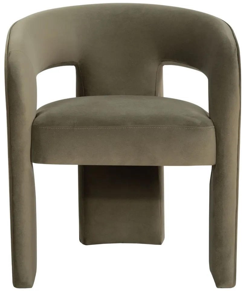 Catharia 3 Leg Dining Chair - Olive Green