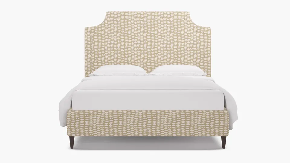 Deco Bed, Sand Odalisque, Espresso Square Tapered Leg, Twin