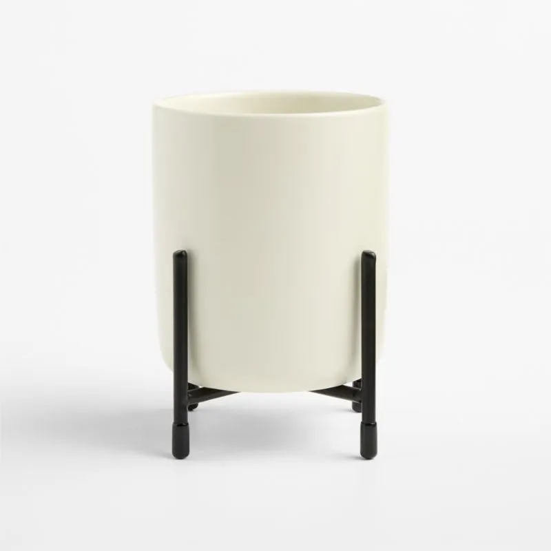 Bristol Ceramic Flatware Holder with Black Iron Stand