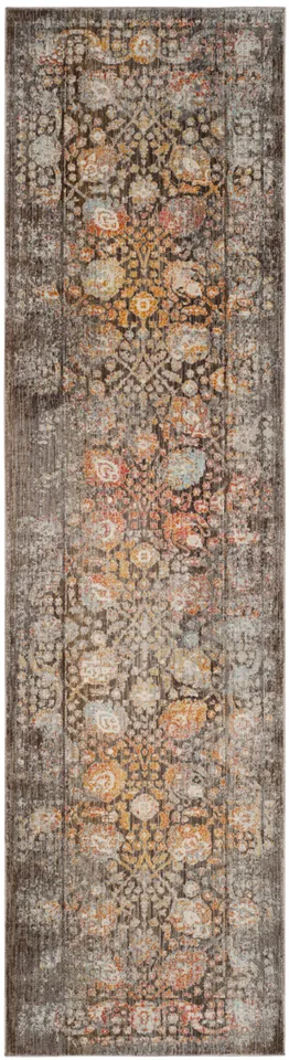 Arlo Home Woven Area Rug, VTP410D, Brown/Multi,  2' 2" X 8'