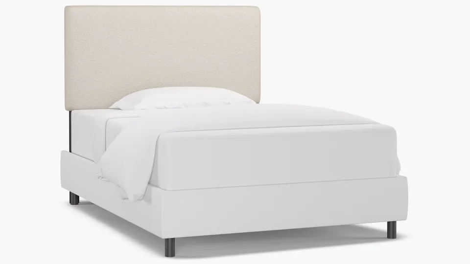 Square Back Headboard, Snow Boucle, Full