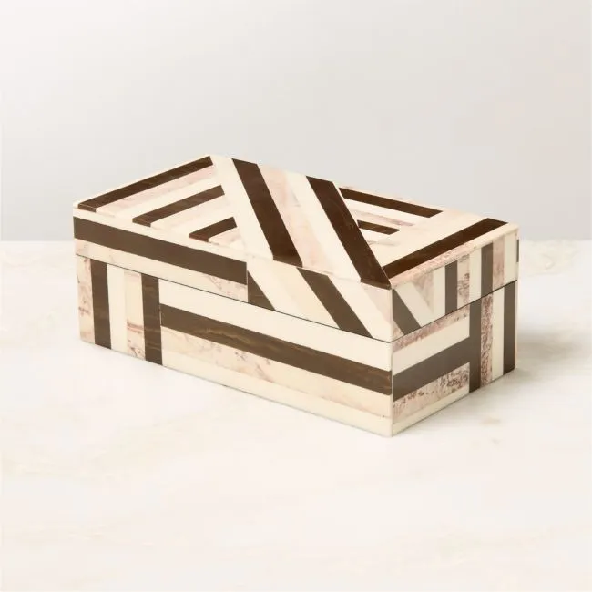 Finn Black and White Resin Storage Box Small