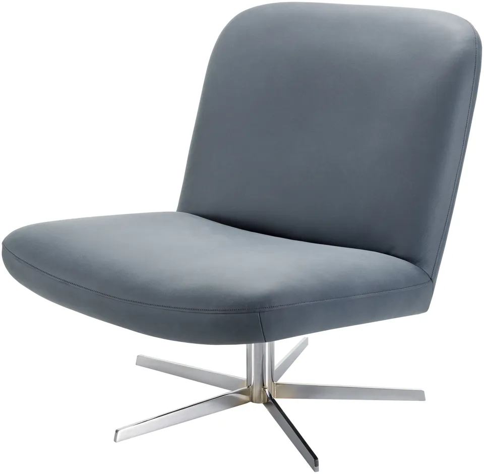 Harpiste Leather 31"H x 28"W x 34"D Swivel Chair