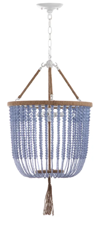 Angie 3 Light 18-Inch Diameter Beaded Pendant - Blue