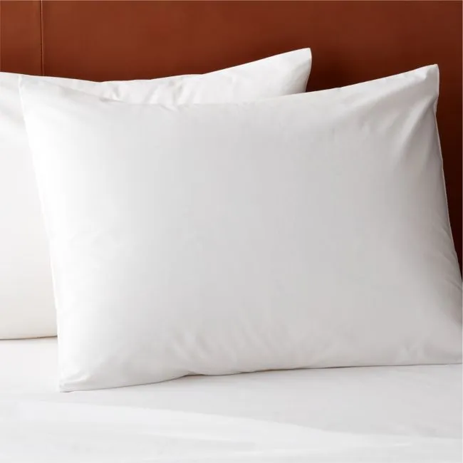 Classic Organic Cotton Percale 400 Thread Count White Standard Pillow Shams Set of 2