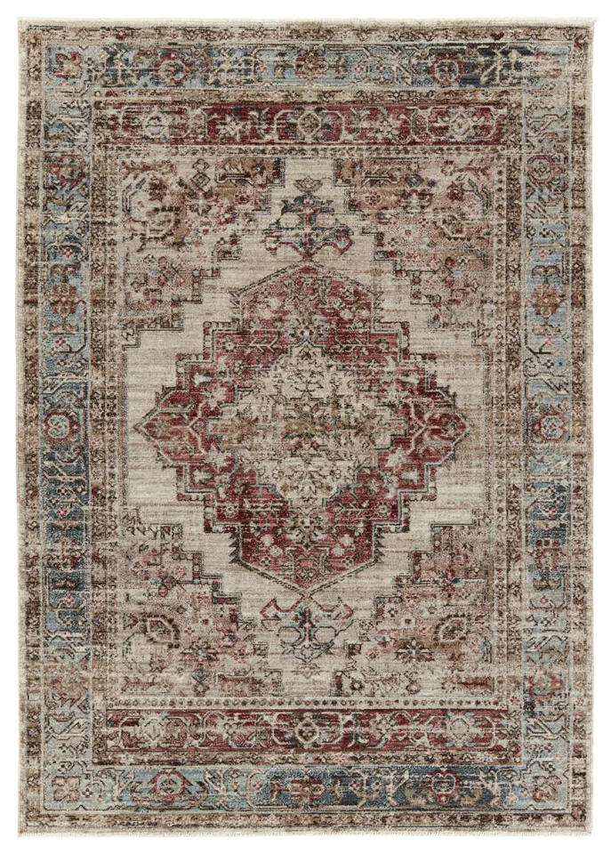 Vibe by Emory Medallion Red/ Blue Area Rug (5'X7'6")