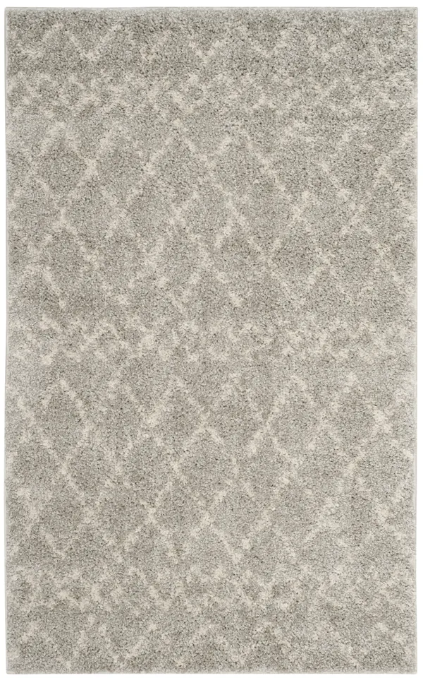 Arlo Home Woven Area Rug, BER165B, Light Grey/Cream,  3' X 5'
