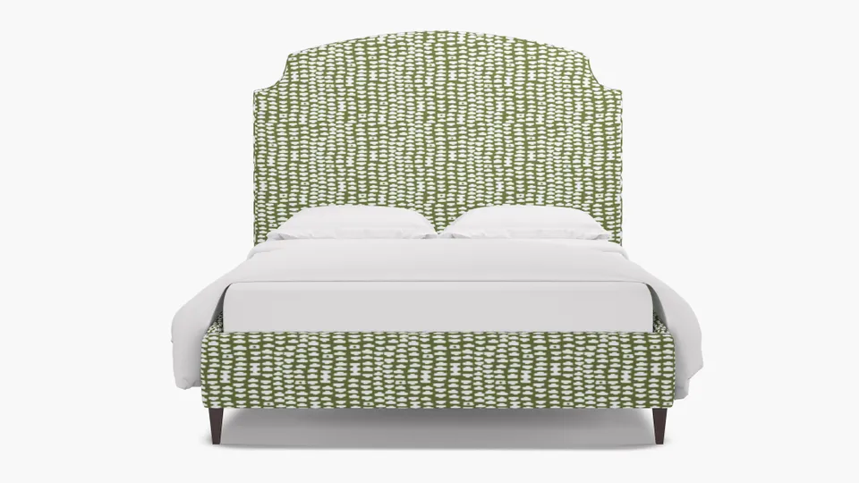 Cove Bed, Olive Odalisque, Espresso Square Tapered Leg, Full