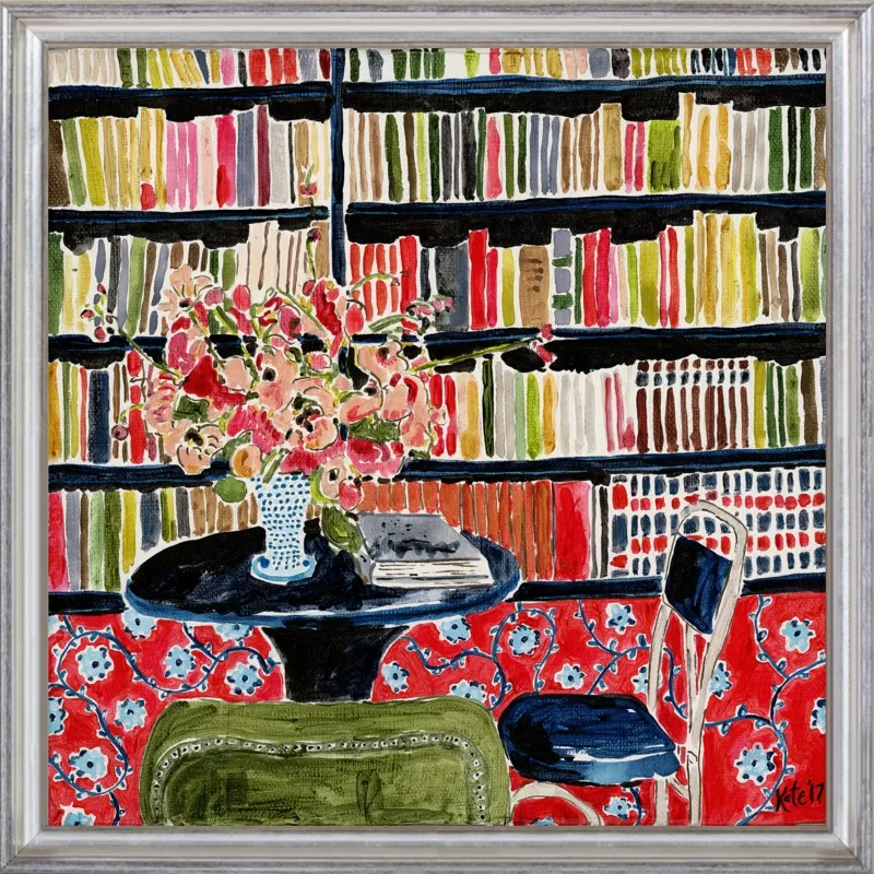 Books with Flowers by Kate Lewis for Artfully Walls