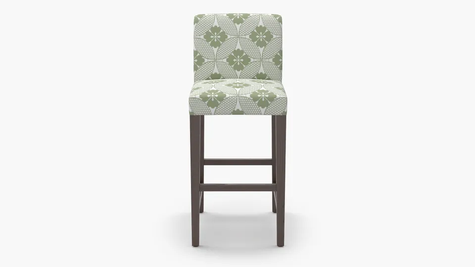 Signature Dining Bar Stool, Sage Solaire, Espresso Square Tapered Leg