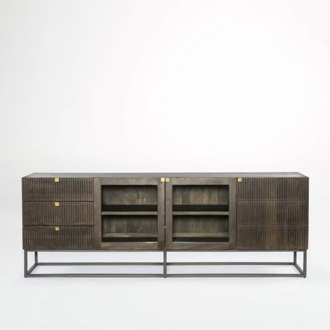 Ivan 79" Storage Media Console with Drawers