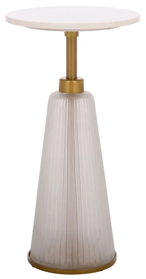 Paulon Side Table - Cream / White