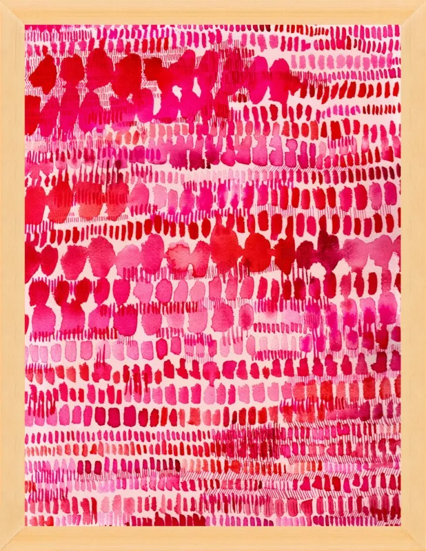 Pink and Red Watercolor Patterns Wall Art  by Paula Mills for Artfully Walls