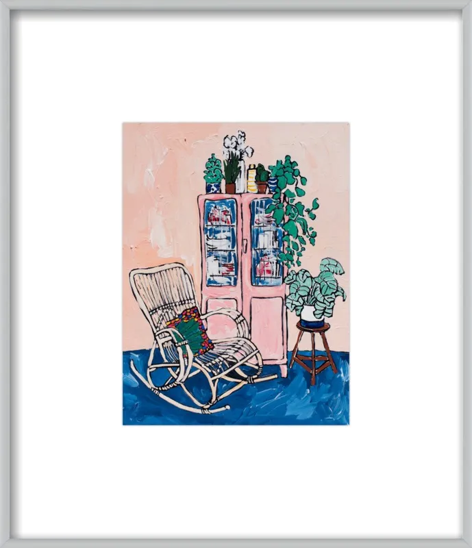 Rocking Chair In Pink Interior by Lara Lee Meintjes for Artfully Walls