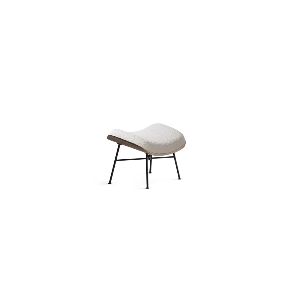 Vesper Ottoman - Ivory Boucle/Walnut