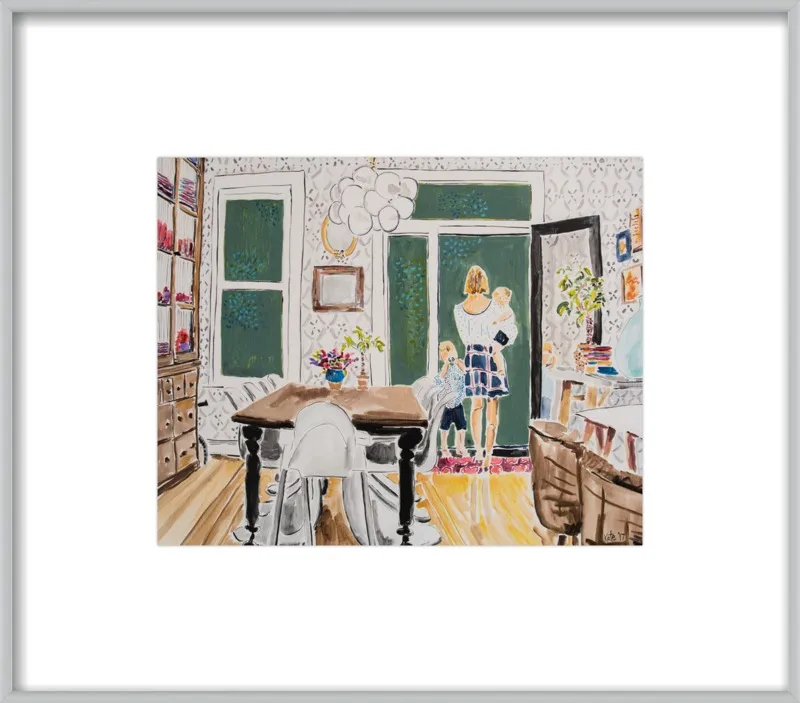 Dining Room with Wallpaper by Kate Lewis for Artfully Walls