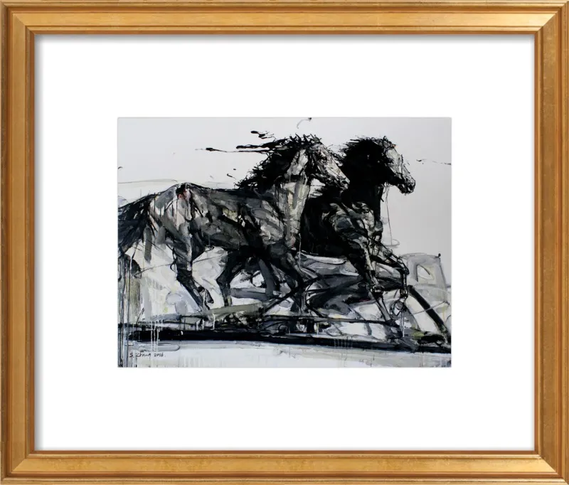 Black Stallions by Shao Y. Zhang for Artfully Walls