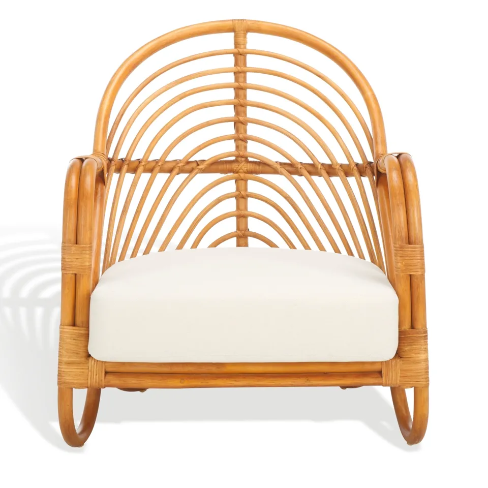 Ivybelle Rattan Accent Chair  - Natural / White - Safavieh