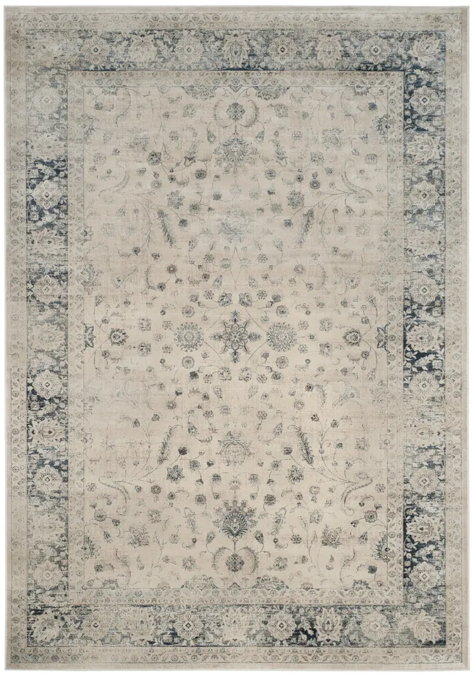 Arlo Home Woven Area Rug, VTG120-7440, Stone/Blue,  8' X 11' 2"