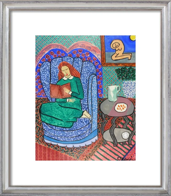Red Headed Reader by Linda Elksnin for Artfully Walls