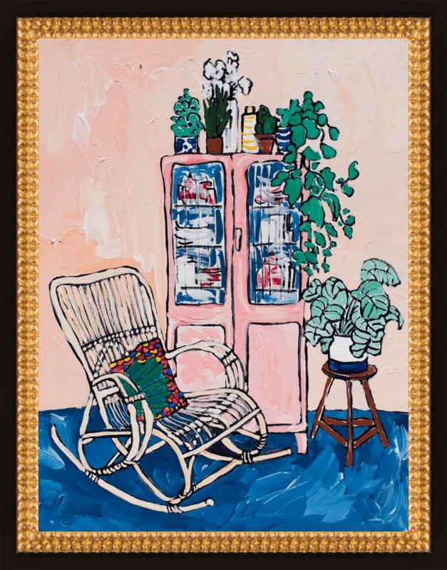 Rocking Chair In Pink Interior by Lara Lee Meintjes for Artfully Walls