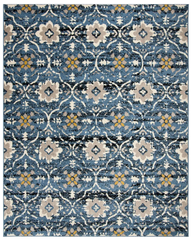 Arlo Home Woven Area Rug, AMS113M, Blue/Cream,  9' X 12'