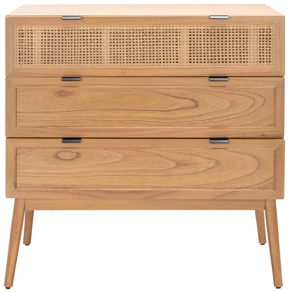 Baisley 3 Drawer Rattan Chest - Natural
