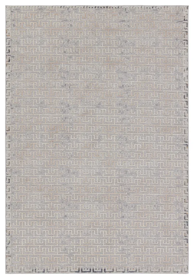 Baxley Geometric Gray/ Beige Area Rug (9'3"X12')