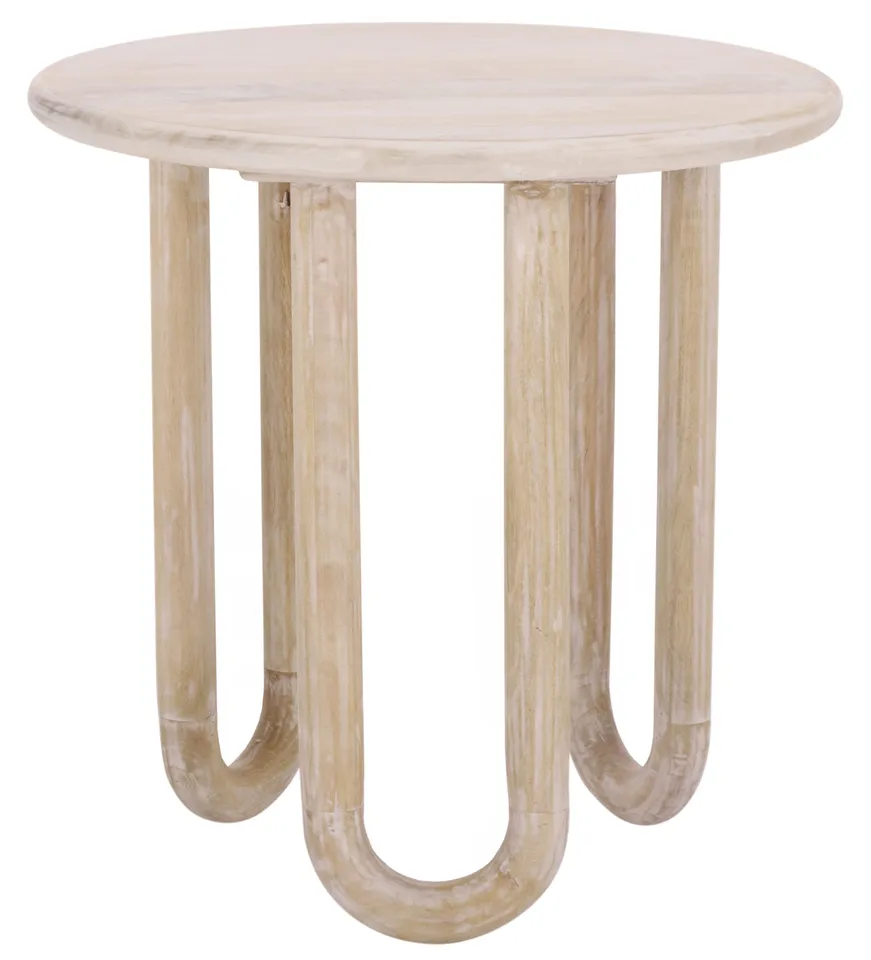 Jazmin Round Accent Table - Natural Wash