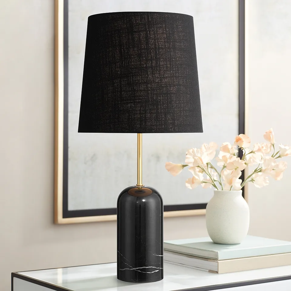 Daleti 25" High Black Marble Table Lamp