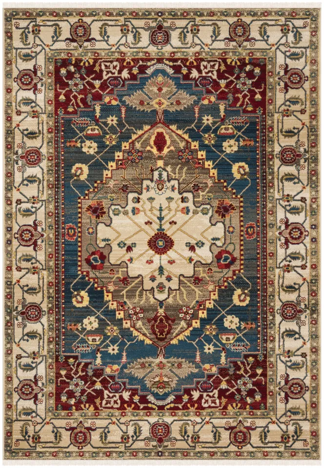 Arlo Home Woven Area Rug, KSN306A, Ivory/Blue,  5' 1" X 7' 5"