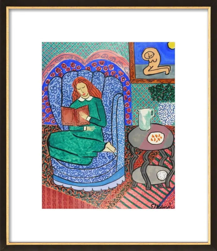 Red Headed Reader by Linda Elksnin for Artfully Walls
