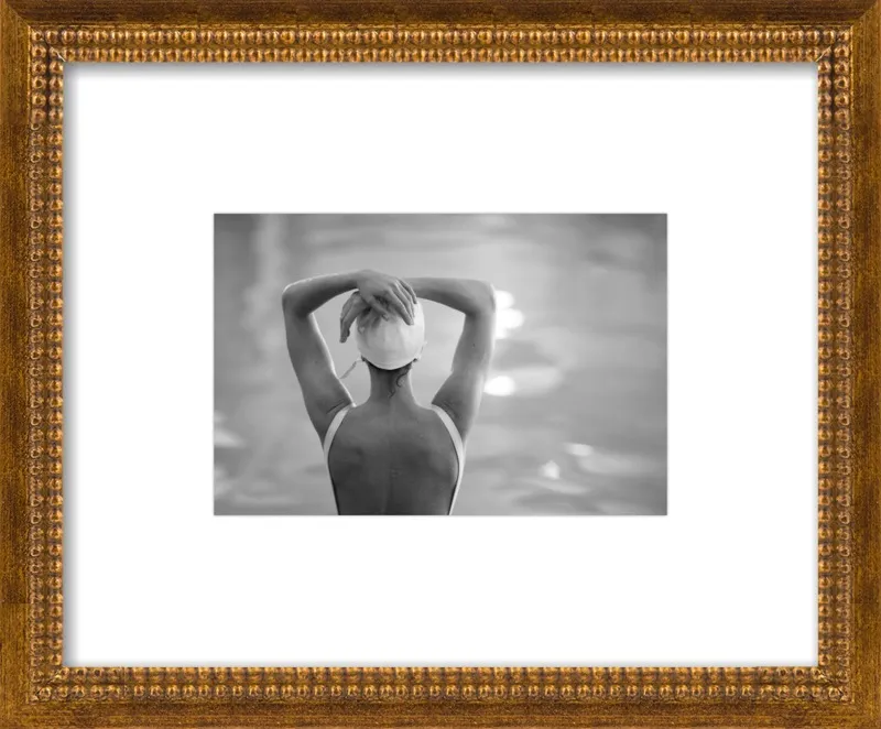 Woman Swimmer in a White Cap by Lucy Snowe for Artfully Walls