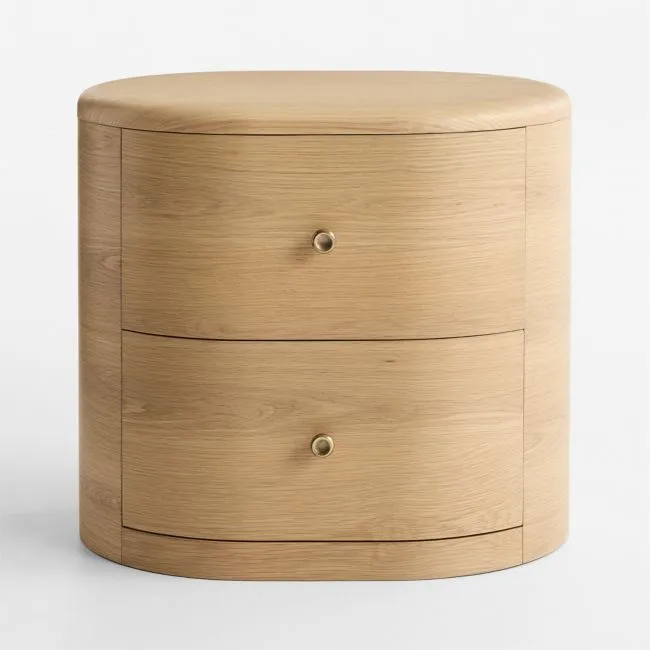 Anneli 24" Natural Oak Wood Charging Nightstand