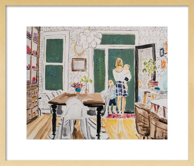 Dining Room with Wallpaper by Kate Lewis for Artfully Walls