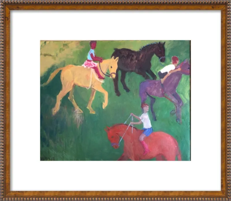 Four Horses, Three Riders by Megan Williamson for Artfully Walls
